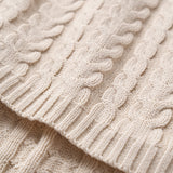 Elegant Baby Horseshoe Cable Knit Blanket ~ Rainy Day