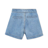 Mayoral Girls Sleeveless Denim Top & Sailor Shorts Set ~ Light Wash