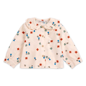 Bobo Choses Baby Blossom Print Woven Blouse & Corduroy Pants Set ~ Off-White/Dark Green