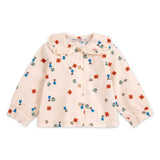 Bobo Choses Baby Blossom Print Woven Blouse & Corduroy Pants Set ~ Off-White/Dark Green