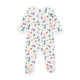 Petit Bateau Front Snap Parisian Print Footie ~ White Multi