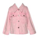Baby Sara Denim Jacket w/ Rhinestones ~ Pink