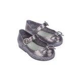 Mini Melissa Sweet Love Bow Shoes ~ Silver Glitter