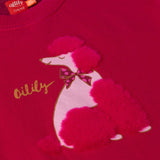 Oilily Girls Drole Poodle Sweatshirt Dress ~ Fuchsia
