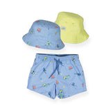 Mayoral Baby Boy Printed Swim Trunks & Bucket Hat Set ~ Sea Friends/Light Blue