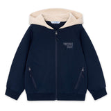Mayoral Boys Bi-material Zip Hoodie & Sweatpants Set ~ Blue