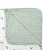 Little Unicorn Organic Cotton Muslin Quilt ~ Pewter Planes