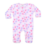 Baby Steps Zip Footie ~ Hearts/Pink