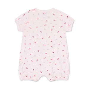 Petit Bateau s/s Roses Print Short Romper ~ Pink
