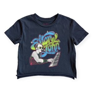 Rowdy Sprout Elton John Not Quite Crop s/s Tee ~ Jet Black