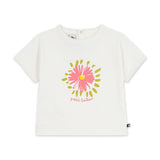 Petit Bateau Baby Flower Graphic T-shirt & Floral Print Pants Set ~ White Multi