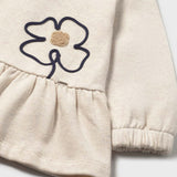 Mayoral Baby Girl Flowers Dress ~ Heathered Sand/Navy