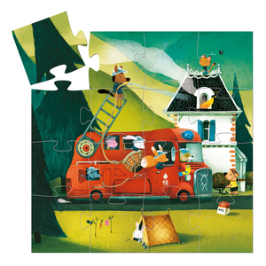 Djeco Fire Truck Silhouette Puzzle