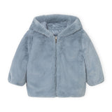Mayoral Baby Girl Reversible Faux Fur Jacket ~ Blue Bell