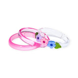 Lilies & Roses Pink, Purple & Blue Flowers Bracelet Set