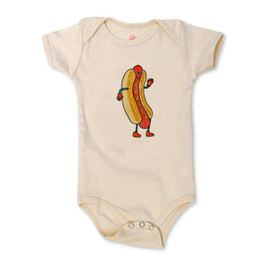 Orangeheat Hotdog Onesie ~ Natural