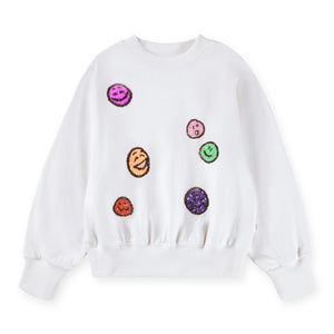 Molo Marge Smiley Sweatshirt ~ Buttercream