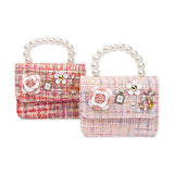Petite Hailey Flower Tweed Handbag