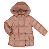 Mayoral Girls Pearly Quilted Long Coat w/ Hood ~ Rose