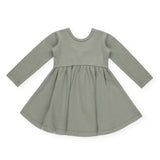 Quincy Mae Baby Ribbed l/s Dress ~ Basil