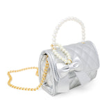 Tiny Treats Quilted Pearl Handle Bow Ribbon Handbag