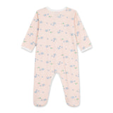 Petit Bateau Front Snap Striped Elephant Print Footie ~ Multi