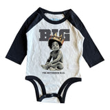 Rowdy Sprout Biggie Baby l/s Raglan Onesie ~ Vintage White/Black