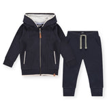 Babyface Boys Zip Hoodie & Sweatpants Set ~ Dark Blue/White