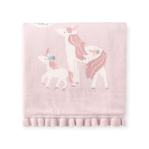 Elegant Baby Knit Fur Back Blanket ~ Violet Unicorn