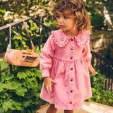 Huxbaby Cherry Vintage Collar Dress ~ Bubblegum