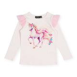 Rock Your Kid The Blessing l/s Unicorn Tee & Tulle Tutu Leggings Set ~ Cream/Pink