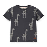 Babyface Boys Printed T-Shirt ~ Giraffe/Dark Grey