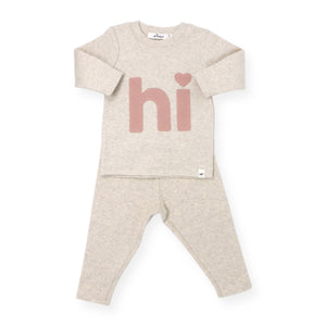 Oh Baby! Heart Dot Hi 2pc Set ~ Sand/Blush
