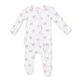 Angel Dear 2 Way Zipper Ribbed Ruffle Back Footie ~ Bows & Hearts