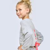 Hannah Banana Smiley Sweatshirt & Shorts w/ Drawstrings Set ~ Gray