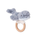 Elegant Baby Plush Whale Wooden Ring Rattle