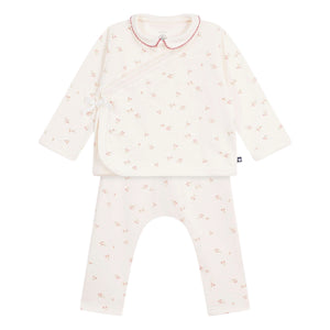Petit Bateau Onesie, Cardigan & Pants Set ~ Cream Multi