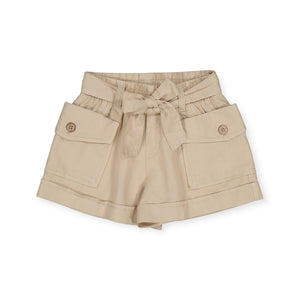Mayoral Girls Cargo Shorts w/ Belt 7-12 ~ Sesame