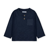 Mayoral Baby Boy Thermal Henley w/ Pocket ~ Navy