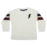 Mish Moto Striped Sleeve Bolt Thermal l/s Tee ~ Oatmeal/Burgundy/Navy