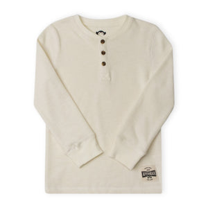Appaman Boys Craftsman Thermal Henley ~ Winter White