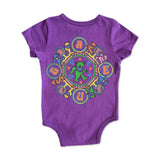 Rowdy Sprout Grateful Dead Kaleidoscope Bears s/s Onesie ~ Plum Diggity