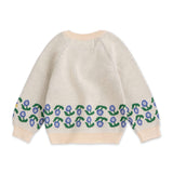 Bobo Choses Baby Stamp Bloom Jacquard Knit Sweater & Pants Set ~ Off-White