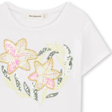 Billieblush Sequin Floral s/s T-shirt 7-12 ~ White