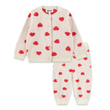 Molo Baby Goldie Knit Cardigan & Solana Pants Set ~ Red Hearts