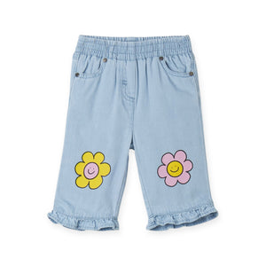 Stella McCartney Baby Girl Denim Pants w/ Flowers ~ Blue
