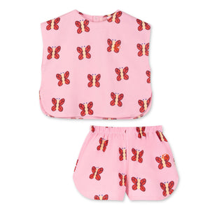 Wynken Sunshine Butterfly Print Sleeveless Top & Shorts Set ~ Candy