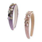 Bari Lynn Multi Jeweled Velvet Headband