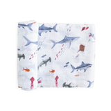Little Unicorn Cotton Muslin Swaddle ~ Shark