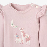 Elegant Baby Unicorn Flutter Sleeve Knit Romper ~ Violet